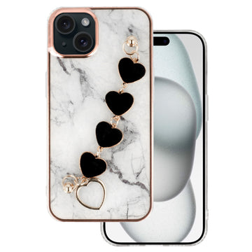 SENSO SPD CHAIN BLACK HEARTS IPHONE 15 white