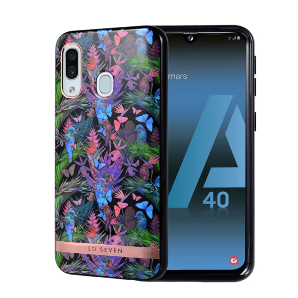 SO SEVEN PUCKET TROPICAL BLACK BUTTERFLY SAMSUNG A40 backcover