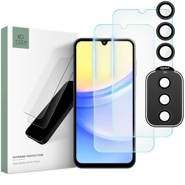 TECH-PROTECT SUPREME SET TEMPERED GLASS CAMERA + SCREEN SAMSUNG A15 4G / A15 5G