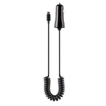 VIVANCO CAR CHARGER TYPE C FIXED SPIRAL CABLE 12W black
