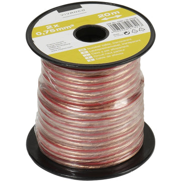 VIVANCO SPEAKER CABLE ON SPOOL 2X0.75qmm TRANSPARENT 20m