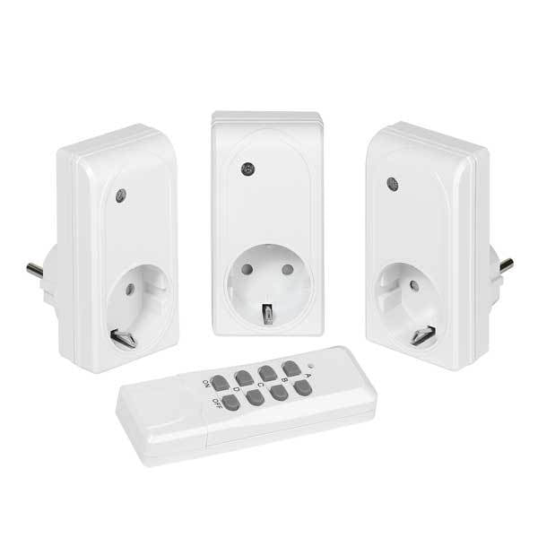 VIVANCO 3WAY RF SOCKET SET, 1.000W, AUTO LEARN, WHITE