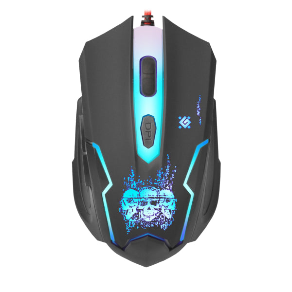 DEFENDER GM-180L SKULL WIRED GAMING OPTICAL MOUSE 3200dpi 6 BUTTONS.