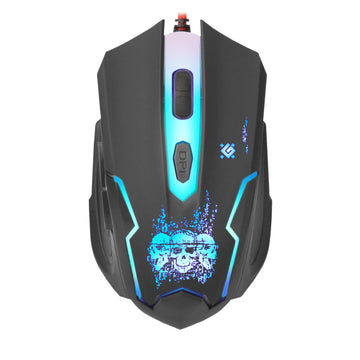 DEFENDER GM-180L SKULL WIRED GAMING OPTICAL MOUSE 3200dpi 6 BUTTONS.