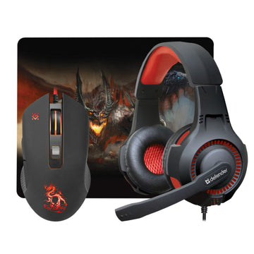 DEFENDER MHP-006 DEVOURER GAMING SET MOUSE + HEADPHONES + MOUSEPAD.