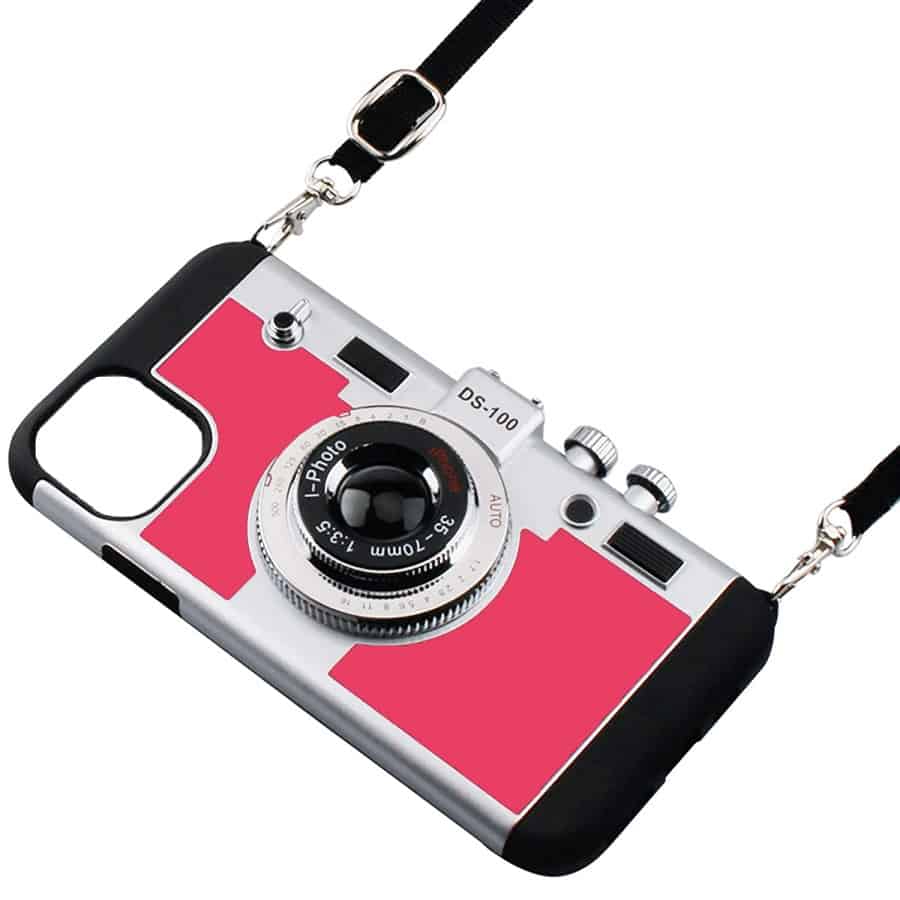 Θήκη για iPhone 12 Pro 3D Vintage Camera (ροζ).