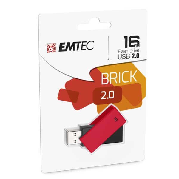ΣΤΙΚΑΚΙ ΜΝΗΜΗΣ EMTEC 16GB USB 2.0 C352 BRICK red.